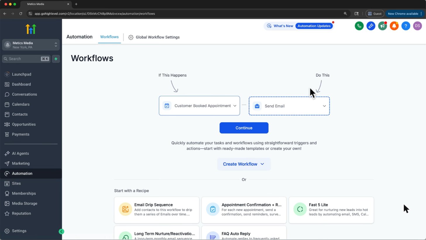 GoHighLevel workflow builder: If this happens, do this